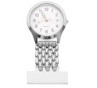 YARNOW Digital Pocket Watch Nurse Supply Accessory Nurse Silver Alloy with Hook Clip Design and Alarm Clock, LED Glow-in-the-Dark Display Portable and Sturdy for Professionals