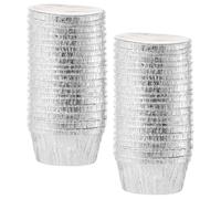 YARNOW Disposable Aluminum Foil Cups 40Pcs 7.9X7.9X3.7Cm Round Mini Tart Cases Baking Cupcake Liner for Kindergarten Boys and DIY Baking Tools and Desserts