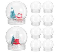 YARNOW Diy Water Globes 10 Pack 2.75X2.36In Clear Empty Snow Globes with Screw off Cap for Crafting Fillable Mini Ball for Christmas Decorations and Winter Party Ornaments