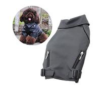 YARNOW Dog Leather Jacket Winter Warm Zip up Puppy Vest Dog Clothes Cold Weather Windproof Pet Apparel D-ring Xxl