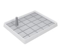 YARNOW Dog Potty Tray for Indoor Use with Detachable Mesh Grille and Double Layer Design, 1 Liter Capacity White Pp Material Puppy Toilet Tray That Keeps Pet's Feet Dry and Is Easy