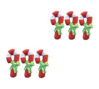 YARNOW Dog Toy Christmas Candy Canes 6 Pcs Dog Chewing Toys Puppy Bite Toys Candy Cane Shape Dog Bite Toy Pet Dog Sound Toy Pet Supplies