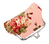 YARNOW Doll Coin Purse Miniature Handbag with Pink Rose Pattern Fabric, 60cm Doll House Accessories for Children’s Play and Photography Props