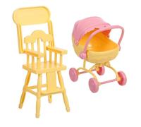 YARNOW Doll Playset Stroller Highchair Realistic Dollhouse Accessories for Pretend Play for Encourages Creativity and Social Skills Compact for Spaces