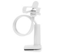 YARNOW Double Clip Spiral Base Phone Holder White Abs Aluminum Alloy
