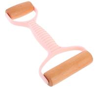YARNOW Double-Ended Dough Roller Pin for Baking with Rolling Wheel, Wood and Plastic Material, Easy Operation and Reliable Long-Term Use, for Making Pie Crusts and Cookies in The Kitchen