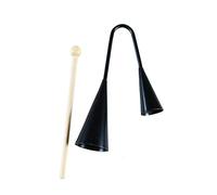 YARNOW Double Horn Ringer Jingle Bells Instrument Instruments Music Musical Bell Wooden Agogo Bell Musical Small Agogo Bells Music Instrument Early Education Black