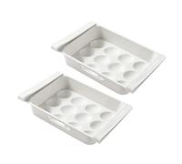 YARNOW Drawer Type Egg Holders with Large Capacity and Prevent Cracking 12-grids 2pcs Plastic Egg Containers for Refrigerator Storage