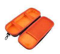 YARNOW Dual Microphone Carrying Case with Breathable Mesh, Orange Lined Portable Mic Storage Pouch for Audio Equipment and Travel Use