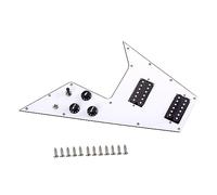 YARNOW Electric Guitar Scratch Plate Set GPV01 White Electric Guitar Parts Humbucker Pickups for Replacement and Upgrade