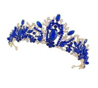YARNOW Elegant Blue Rhinestone Bridal Tiara Headband for Bridesmaids, Handmade Zinc Alloy Wedding Crown Creates Instant Stunning Hairstyle and Comfortable Fit for Engagement