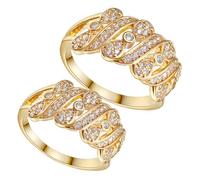 YARNOW Elegant Bowknot Zircon with Exceptional Durability and All-day Wear 2pcs Copper Material Party Finger Jewelry Decor for Women for Wedding and Festival