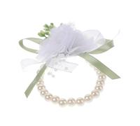 YARNOW Elegant Wedding Bridal Wrist Flower Bracelet with Romantic Faux Pearls Versatile Bridesmaid Accessory for Weddings Proms and Parties Suitable for Various Themes and Ceremonies