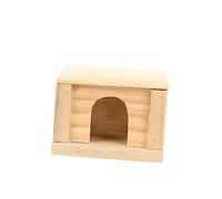 YARNOW Elegant Wooden Hamster Cabin Shelter Side Windows Removable Roof for Hamster Playhouse Furniture