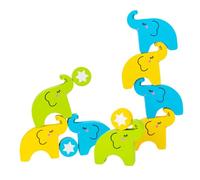 YARNOW Elephant Shaped Wooden Building Blocks for Stacking Games for Early Learning and Imagination Development Engaging Memory and Coordination Activities