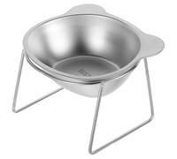YARNOW Elevated Dog Bowl, 14.2oz Large Breed Raised Dogs Bowl Stand | Sturdy Wire Frame Stops Pups From Knocking Over Basin During Eager Eating, Wear-Resistant Stands Up To Gnawing