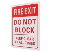 YARNOW Emergency Fire Exit Sign 5 Pcs Safety Sign Aluminium Alloy Red Universal Application Easy Installation for Hotels and Offices
