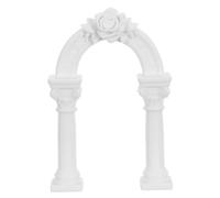 YARNOW European Style Miniature Arch Gate Model with Columns, White Small Plastic Architecture for DIY Diorama, Terrarium Decor, Garden Display, and Tabletop Scenery