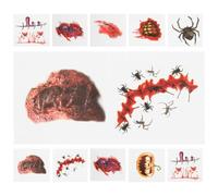 YARNOW Face Tattoos Made from Craft Paper 40pcs Halloween Temporary Scar Stickers with Realistic Scars, Easy to Remove, for Halloween Makeup and Role-playing Games
