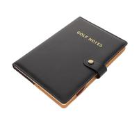 YARNOW Fake Leather Golf Scorecard Book with Pages Vintage PU Cover Golf Scorebook for Outdoor Competitions and Course Stat Tracking Portable Black Notebook Holder