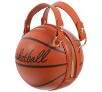 YARNOW Fashion Basketball Shape Bag Creative Shoulder Bag Pu Material Reasonable Size Excellent Capacity Woman Leisure Clothing Date Use