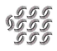 YARNOW Fiber Long False Eyelashes 10 Pairs Black Dramatic Lash Decor for Photo Taking and Club Use Designed for Women