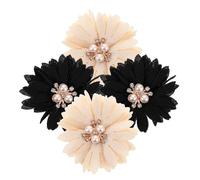 YARNOW Flower Shoe Clip 2 Pairs Hand Crafted Designed Shoe Embellishments with Faux Pearls for Brides Women Perfect for Wedding and Banquet Events