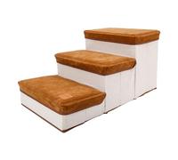 YARNOW Foldable Dog Stairs with 3 Steps for Small and Medium Dogs and Cats, Portable Pet Ladder Made of Lint and Cotton Cloth, Easy to Carry for Home and Pet Shop Use