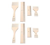 YARNOW Frame loom comb, 8pcs double-ended wooden fringe comb for weaving projects and easy yarn management