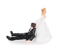 YARNOW Funny Bride and Groom Resin Figurine, Funny Wedding Cake Topper for Wedding Cake, Decorative Cake Topper 10 x 6.5 cm for Bridal Shower and Cake Decoration