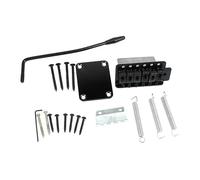 YARNOW Ga298 Black Electric Guitar Tremolo Bridge with Neck Plate Set Compatible with Fender St Sturdy Guitar Parts for Musical Instruments