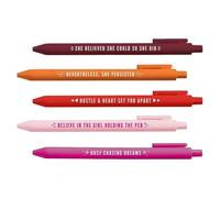 YARNOW Gel Ink Pens Smooth Pen Tip for Women with Inspirational Quotes 5pcs and Comfortable Grip, Unique Theme Design for Workspace and Daily Writing
