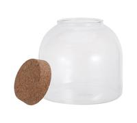 YARNOW Glass Terrarium Bottle for Plants and Moss with Lid, Hydroponic Design and Efficient Light Utilisation, Wooden Base, for Desktop and Windowsill Décor, 15x14.6x14.6cm Mini Ecosystem