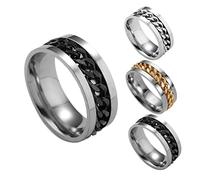 YARNOW Gold Stainless Steel Simple Ring for Men and Boys Durable Finger Ring with Gift Box Chic Fashion Jewelry Unique Printed Design Suitable for Daily Wear and Gifts
