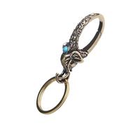 YARNOW Golden Brass Elephant-shaped Key Chain No Burrs Sturdy Construction Delicate Antique Style Key Holder for Bag for DIY Decorative Accessories