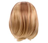 YARNOW Gradient Blonde Synthetic Lace Front Wig Middle Part Short Straight Bob for Women Lightweight Synthetic Hair Easy Maintenance Daily Party Use