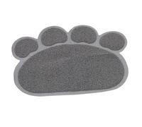 YARNOW Grey Paw Shaped Cat Litter Mat Non Slip Washable Pet Feeding Mat for Litter Box and Food Bowls Dual Purpose Floor Pad for Cats and Puppies