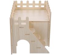 YARNOW Guinea Pig Houses and Hideouts Hamster Cage Accessory Wear-Resistant Multi-Purpose Wooden Hideout Beige 20X15X15Cm Small PET Shelter for Rabbits and Hamsters