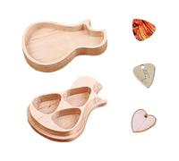 YARNOW Guitar Pick Box Made of Maple Wood with Guitar Shape Design Easy to Carry Includes 3 Picks Gift for Music Lovers