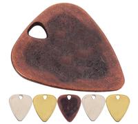 YARNOW Guitar Picks and Practice 6pcs Ultra-thin Tear-resistant Zinc Alloy Sturdy Metal Stringed Instrument Plectrums Random Color for Electric and Bass Guitars