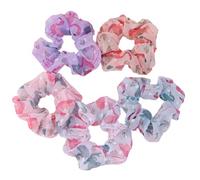 YARNOW Hair Accessories Cartoon Flamingo Pattern Elastic Head Ropes 5pcs Chiffon Large Bowel Hair Bands for Holding Hair