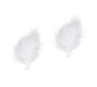 YARNOW Hair Accessories Lightweight Alloy for Wedding and Han Chinese Clothing 2pcs White Plume Hair Clips Bobby Clips with Safe Three-dimensional Design, Elegant for Women
