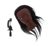 YARNOW Hairdressing Training Mannequin Head with Real Human Hair and Plastic Stand for Salon and School Use, Supports Diverse Styling and Adaptable Learning for Hair Colouring and Styling