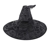 YARNOW Halloween Cosplay Witch Hat Broken Design Lightweight Iron Cloth Party Costume Accessory for Women and Adults