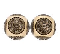 YARNOW Hand Exercise Balls 38mm Solid Brass 2pcs Baoding Massage Balls to Finger Dexterity and Relax Mind and Body Elegant Design and Unique Charm for Gym and Home Use