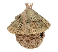YARNOW Hand Woven Grass Bird House Outdoor Hanging Hummingbird Nest Design for Garden Decoration and Backyard Birding