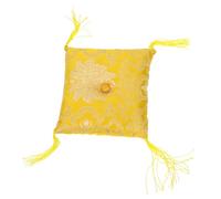 YARNOW Handcrafted Buddhist Singing Bowl Pad 16cm Square Sound Bowl Cushion Embroidery Patterns, Meditation Mat Holder for Temple Rituals and Yoga Practice Random Color