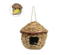 YARNOW Handwoven Bird Nest for Small Parakeets Natural Straw Nest for Budgerigar and Furry Animals Provides Safe and Warm Home Small for Cozy Living