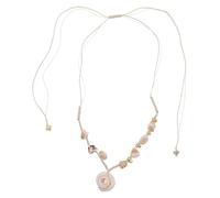 YARNOW Hawaiian Style Necklace Ocean Inspired Conch Pendant Jewelry Beach Boho Shell Necklace String for Summer Vacation Woman Clavicle Chain