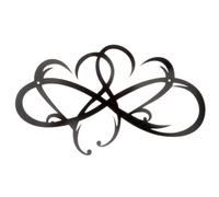 YARNOW Heart Fence Arts Wall Hanging Decorations Iron Material Black Color Simple Artistic Design Vivid Texture Pattern for Cabinet and Bedroom Home Decor